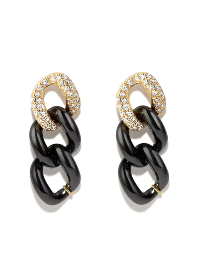 Shay 18kt Yellow Gold Diamond And Ceramic Earrings