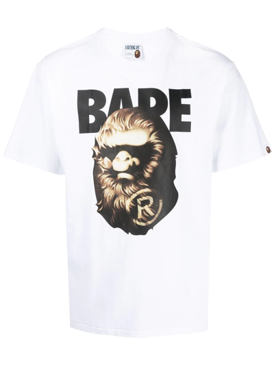 A Bathing Ape Graphic Logo-print Cotton T-shirt In Weiss