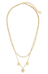 Sterling Forever Polaris Pendant Layered Necklace In Gold