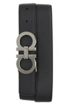Ferragamo Men's Reversible Leather Double-gancio Belt In Mixed Colours
