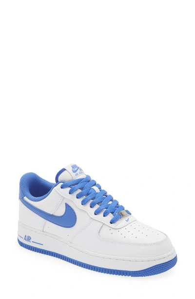 Nike Air Force 1 '07 Trainer In White/ Medium Blue