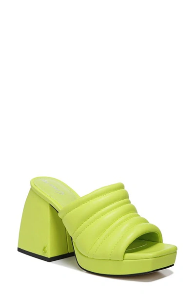 Circus By Sam Edelman Women's Marlie Quilted Faux Leather Slides In Citrus Lime