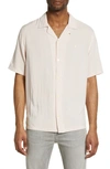 Allsaints Venice Relaxed Fit Short Sleeve Button-up Camp Shirt In Ash Desert