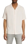 Allsaints Venice Relaxed Fit Short Sleeve Button-up Camp Shirt In Ash Desert Pink
