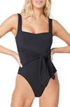 L*space Balboa Tie Waist One-piece Swimsuit In Black