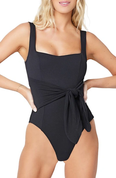 L*space Balboa Tie Waist One-piece Swimsuit In Black
