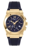 Ferragamo Men's Vega Chrono Ip Yellow Gold Watch, 42mm In Navy