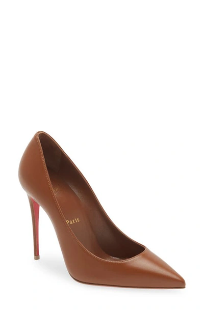 Christian Louboutin Kate 100 Leather Pump In Brown