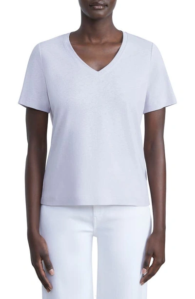 Lafayette 148 James V-neck Linen & Cotton T-shirt In Aster