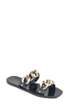 Kenneth Cole New York Women's Naveen Chain Jelly Slide Flat Sandals In Black