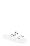 Kenneth Cole New York Women's Naveen Chain Jelly Slide Flat Sandals Women's Shoes In Silver
