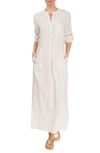 Everyday Ritual Tracey Stripe Cotton Nightgown In Honeydew