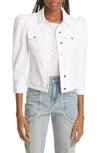 Retroféte Button-up Denim Jacket In White