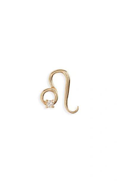 Lana Jewelry Half Pair Solo Zodiac Stud Earring In Yellow/ Leo