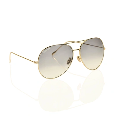 Carmen Sol Gold Aviator Sunglasses In Gradient Gray