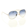 Carmen Sol Gold Aviator Sunglasses In Gradient Baby Blue