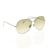 Carmen Sol Silver Aviator Sunglasses In Gradient Green