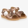 YOUNG SOLES GIRLS ROSE GOLD FAUX LEATHER SANDALS