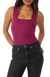 Free People Intimately Fp She's So Sleek Bodysuit In Raspberry