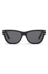 Dior Signature 54mm Square Logo Sunglasses In Shiny Black
