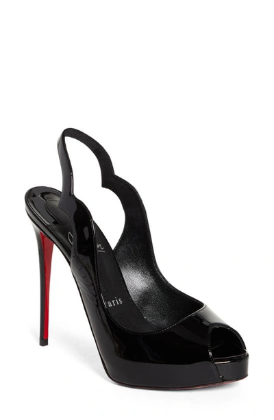 Christian Louboutin Hot Chick Sling Alta Patent Slingback Pumps 120 In Black