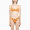 Attico Zebra-print Mid-rise Bikini Set In Yellow