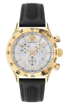 Versace Men's Hellenyium Chrono Ip Yellow Gold Leather Watch, 44mm In Multi