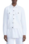 Lafayette 148 Laight Cropped Denim Jacket In White