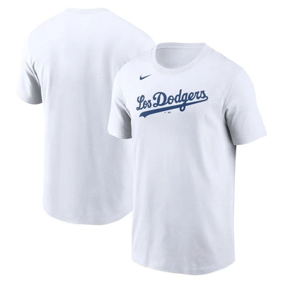 NIKE NIKE WHITE LOS ANGELES DODGERS TEAM CITY CONNECT WORDMARK T-SHIRT