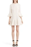 VALENTINO BELL SLEEVE CREPE COUTURE DRESS,MB3VAAX01CF
