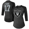 Majestic Threads Davante Adams Black Las Vegas Raiders Player Name & Number Tri-blend 3/4-sleeve Fit In Black