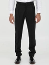 TONELLO BLACK WOOL TROUSERS