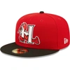 New Era Red Hickory Crawdads Authentic Collection Team Home 59fifty Fitted Hat In Red