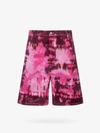 Ami Alexandre Mattiussi Ami Paris Tie-dye Denim Bermuda Shorts In Pink
