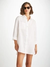 Derek Rose Women's Shirt Sicily Linen White In White