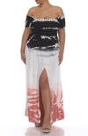 BOHO ME OFF-THE-SHOULDER TIE DYE PRINT MAXI DRESS