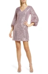 ELIZA J SOCIAL SEQUINS LONG SLEEVE DRESS