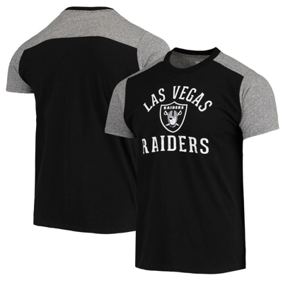Majestic Men's Black, Gray Las Vegas Raiders Field Goal Slub T-shirt In Black,gray