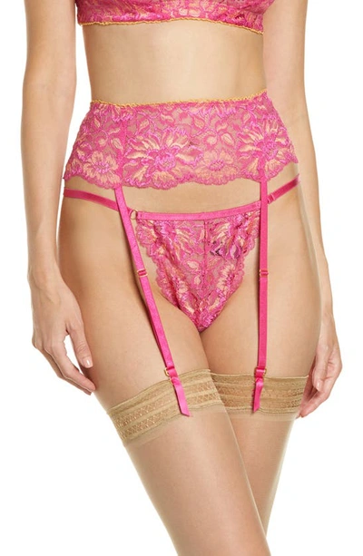Kilo Brava Lace Garter Belt In Pink/ Peach | ModeSens