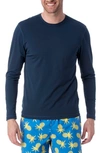 Tom & Teddy Long Sleeve Stretch Rashguard In Deep Blue