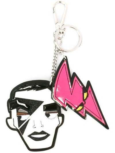 Dsquared2 'punk' Face Dual Keyring In Fuchsia