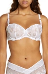 Chantelle Lingerie Chantelle Intimates Champs-élysées Underwire Demi Bra In White/ Brown Bicolor