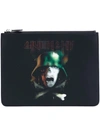 Givenchy Skull And Crossbones Printed Pouch In Black