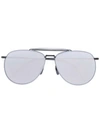 Thom Browne Double-bridge Pilot-frame Sunglasses In Metallic