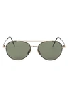 THOM BROWNE BLACK ENAMEL & 12K GOLD AVIATOR SUNGLASSES,TB105A11277637