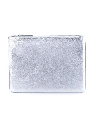 Comme Des Garçons 'silver' Zip Purse In Metallic