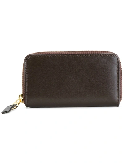 Comme Des Garçons Zip Around Wallet In Brown