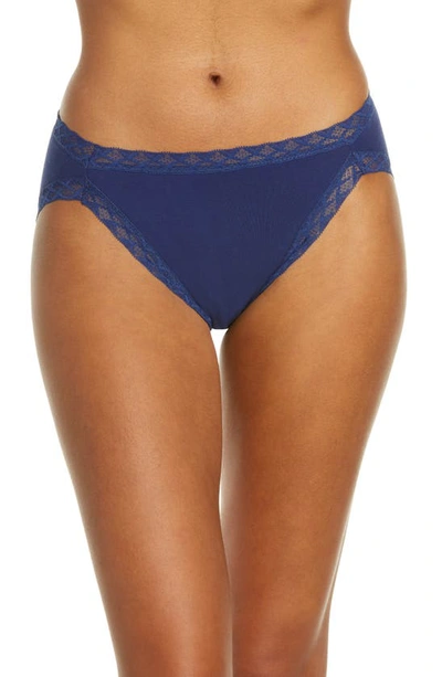 Natori Bliss Cotton French Cut Briefs In Evening Sky