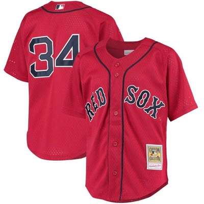 Mitchell & Ness Kids' Youth  David Ortiz Red Boston Red Sox Cooperstown Collection Batting Practice Jersey
