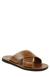 Bruno Magli Amato Leather Slide Sandal In Cognac